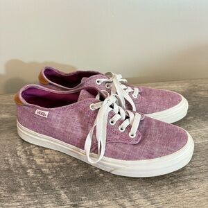 Vans Chambray Wild Aster Sneakers Shoes Women’s Size 10 Lace Up Leather back tab